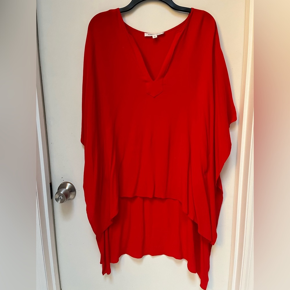 Red Asymmetric Top. Karen Kane